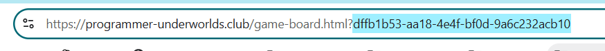 Screenshot zeigt die URL mit dem ausgewählten UUID-Teil der URL.